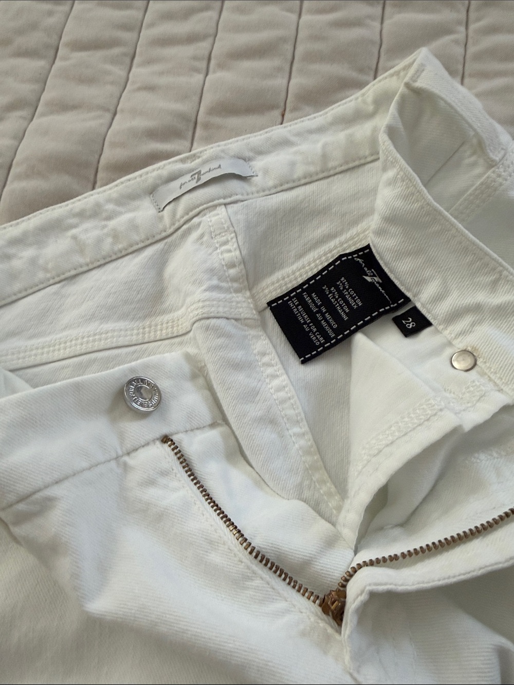 7 for all mankind White Denim Jeans 28 - Picture 7 of 8
